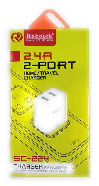 ROBOTEK SC-224 Fast Charger with USB Port (White - Main Image